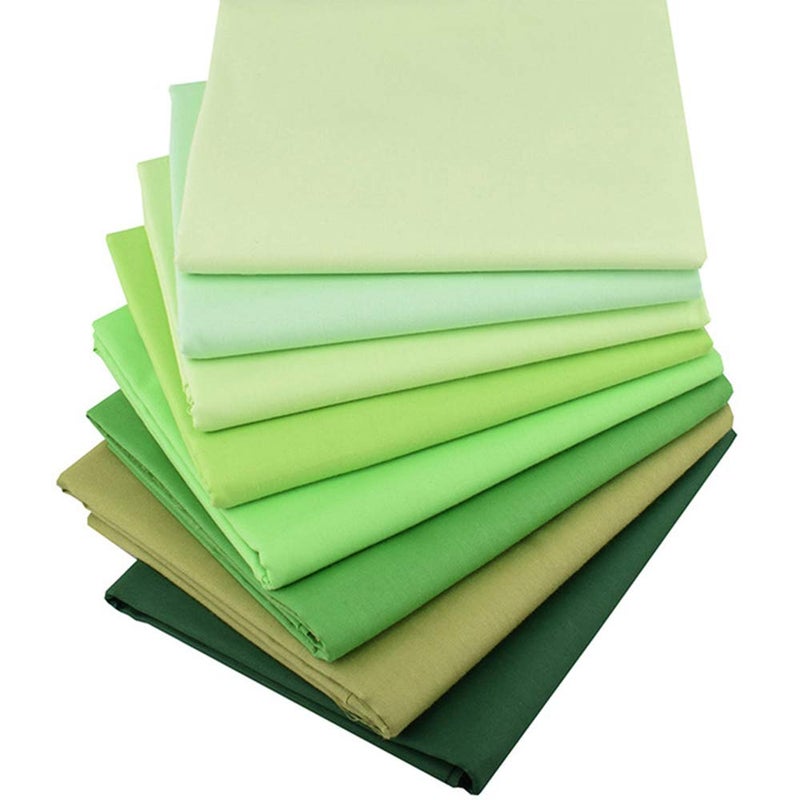 Hanjunzhao Green Solids Fat Quarters Fabric Bundles, Precut Quilting Sewing Fabric, 18 x 22 inches - Image 1